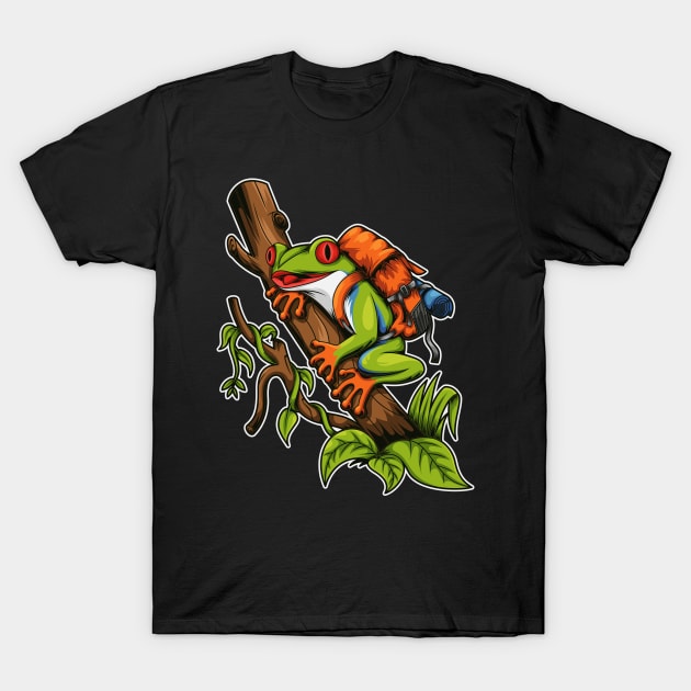 Frog Tree Backpacker T-Shirt by JagatKreasi